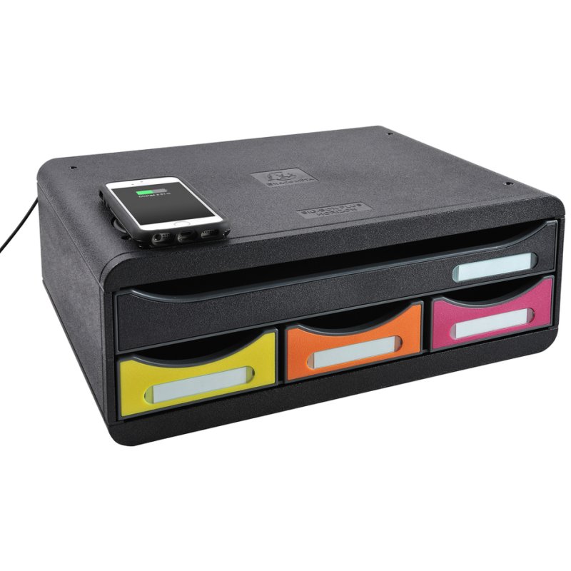 EXACOMPTA ladenkastje TOOLBOX MINI QI, 4 laden, inductie-laadfunctie, meerkleurig