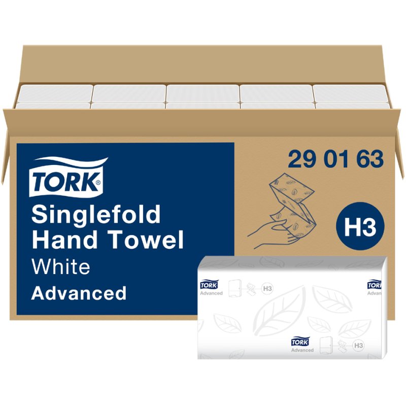 Tork handdoekpapier, Z-vouw, wit, 248 × 230 mm