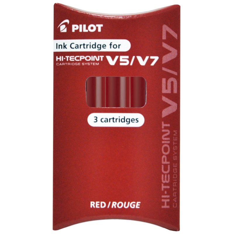 PILOT cartouches d'encre pour stylo-roller V5/V7, vert, 3 pièces