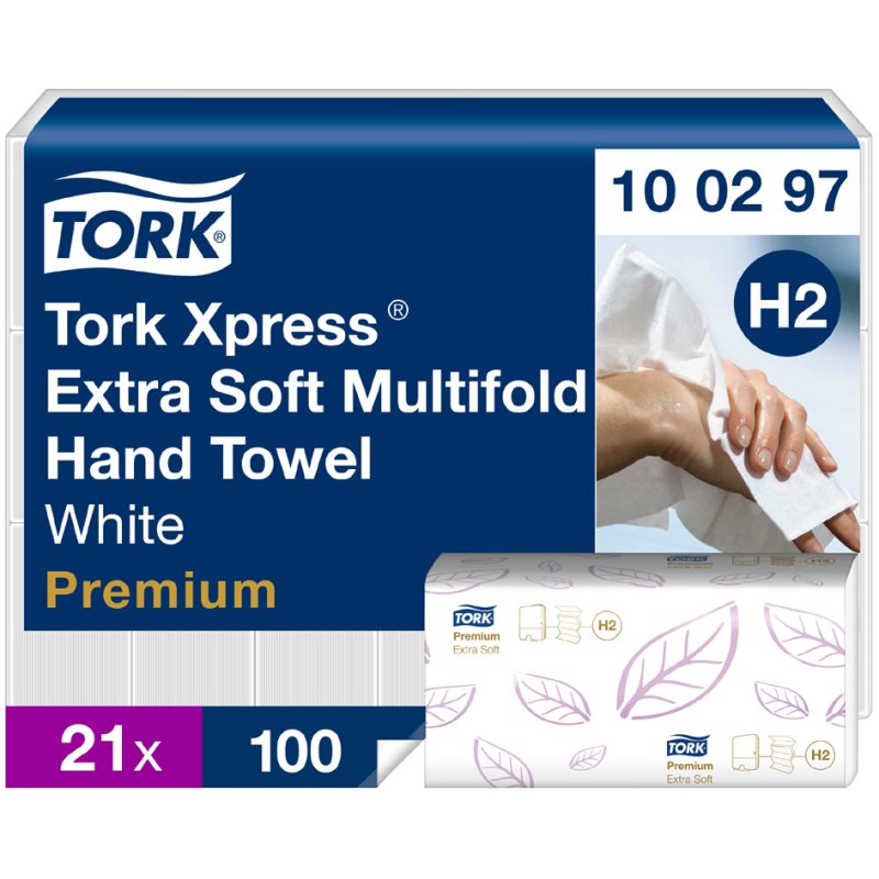 Tork Xpress multivouwhanddoekjes, 212 × 340 mm, wit, 2100 stuks