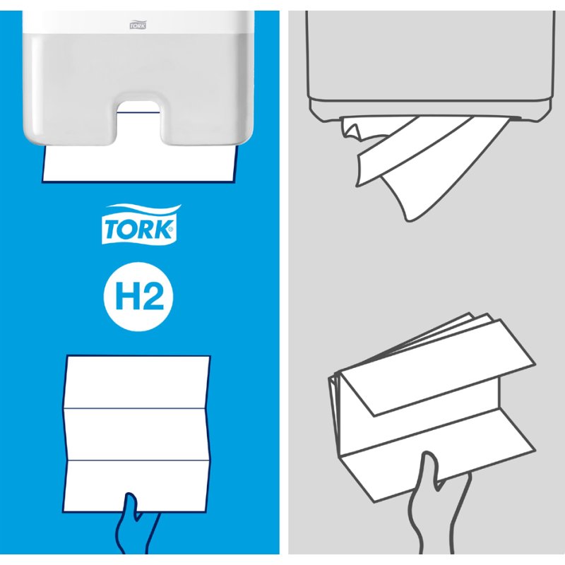 TORK Xpress papier essuie-mains multifold, pli Z, blanc, 1 épaisseur