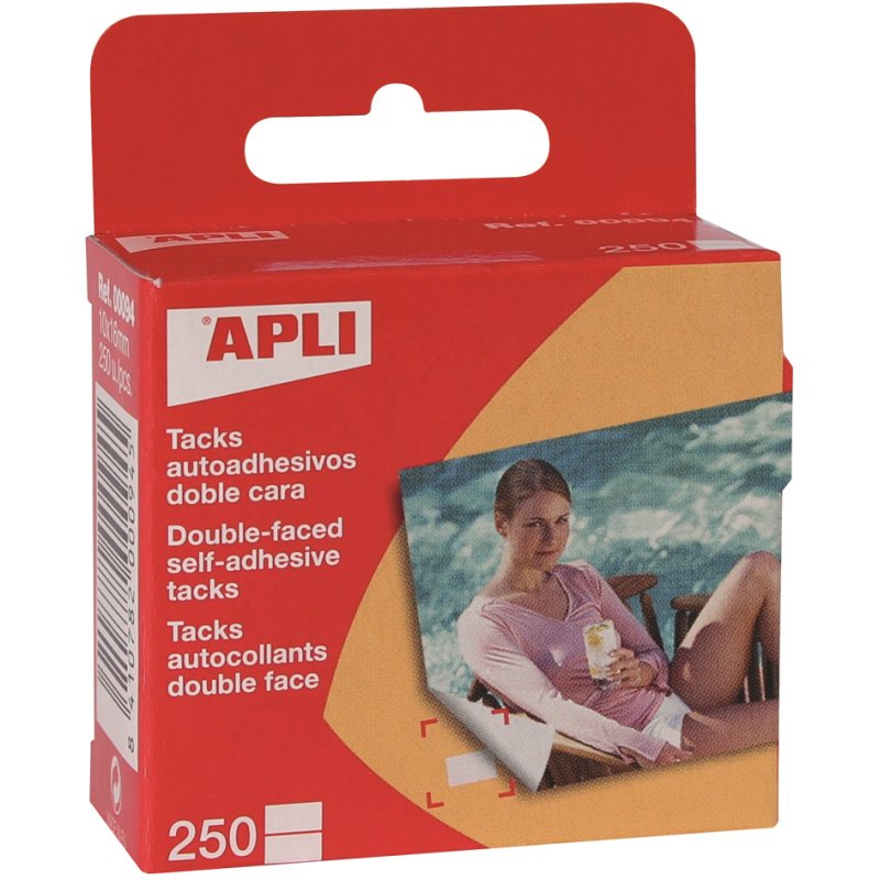 APLI foto-klevende punten dubbelzijdig, 10 × 16 mm, 250 stuks