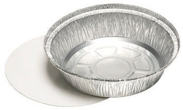 STARPAK aluminium schaaltjes rond met deksel, 1000 ml, 25 stuks