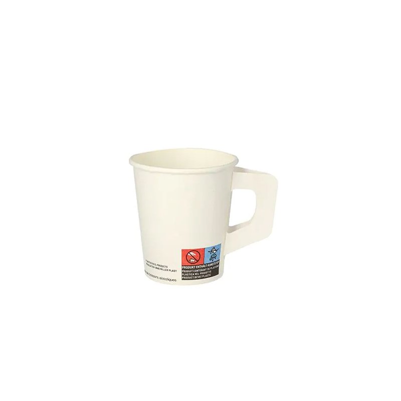 STARPAK gobelets en carton avec poignée, 0,18 l, blanc, 80 pcs