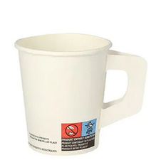 STARPAK kartonnen drinkbekers met handvat, 0,2 l, wit, 80 stuks