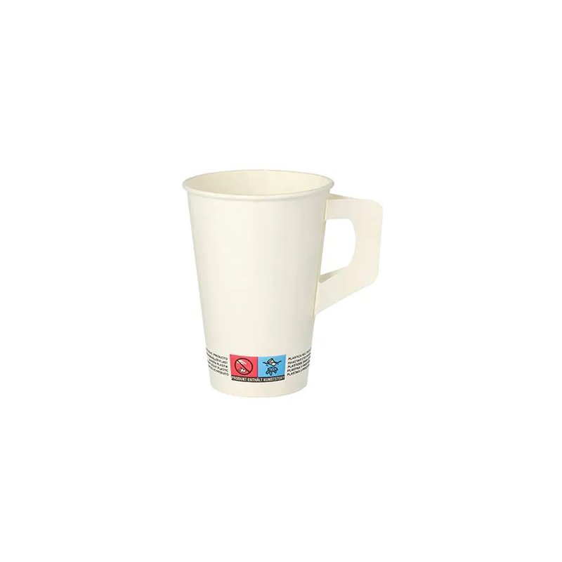 STARPAK gobelets en carton avec poignée, 0,18 l, blanc, 80 pcs