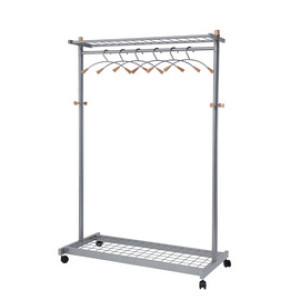 ALBA mobiele garderobekast LUX, 1,8 m hoog, zilverkleur