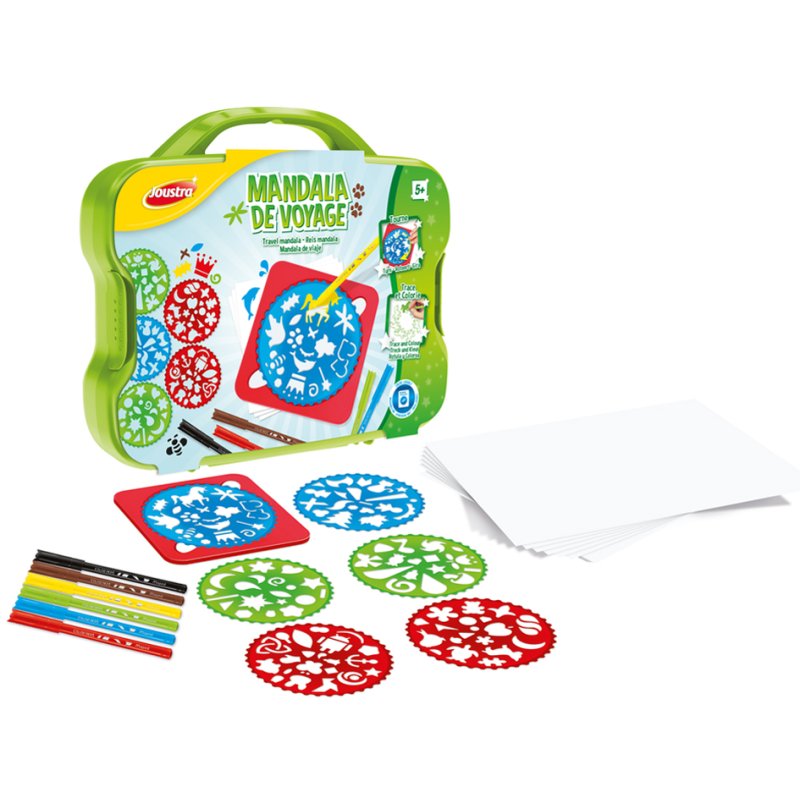 Joustra ensemble créatif Mandala, mallette en plastique, 3+ ans, 6 disques