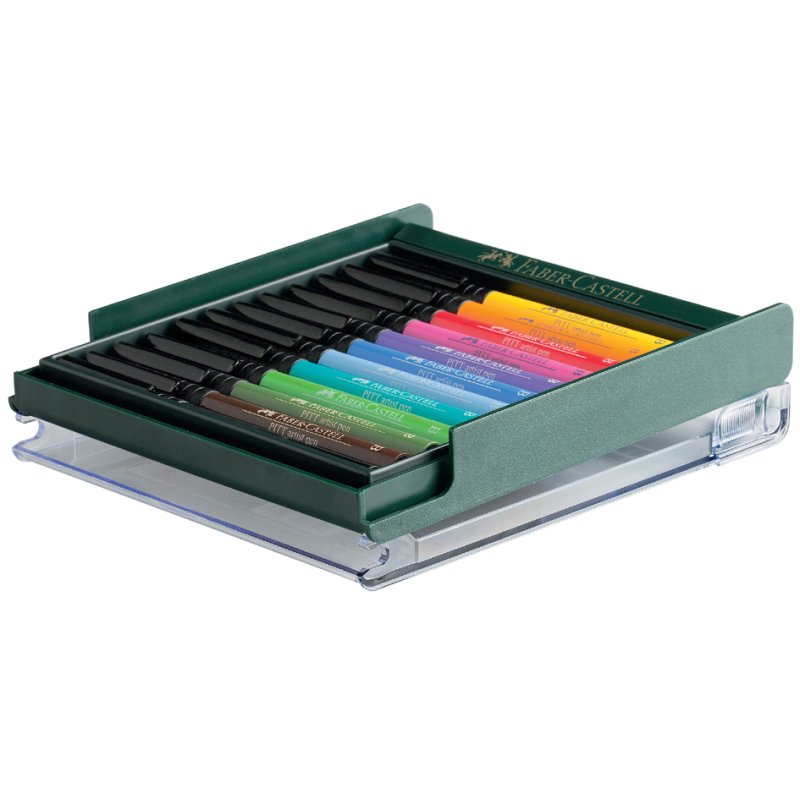 Faber-Castell crayons Pitt Artist, pointe pinceau, couleurs de base, 12 pièces