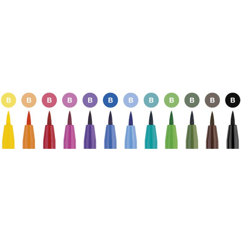 Faber-Castell crayons Pitt Artist, pointe pinceau, couleurs de base, 12 pièces