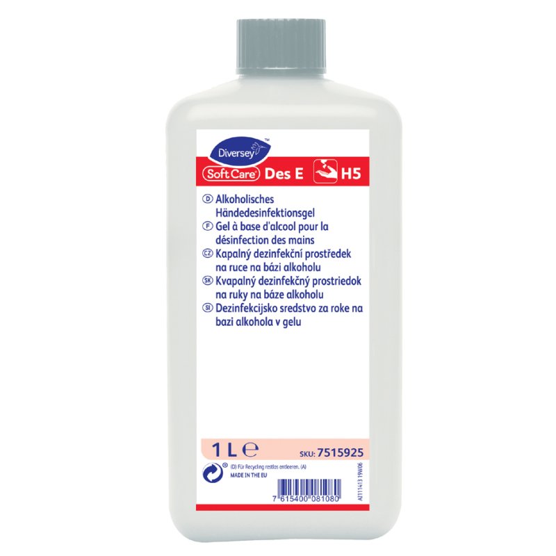 Soft Care désinfectant pour les mains à base d'éthanol, sans parfum, 1 litre