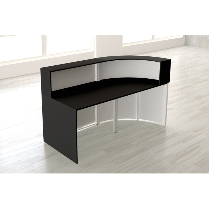 kerkmann comptoir d'accueil Cento 1, blanc/anthracite, 1800×800×1100 mm, construction bois/acier