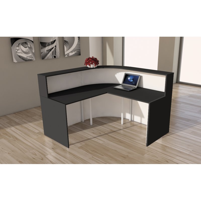 kerkmann Comptoir L Cento 2A, blanc/anthracite, 1800×1800×1100 mm