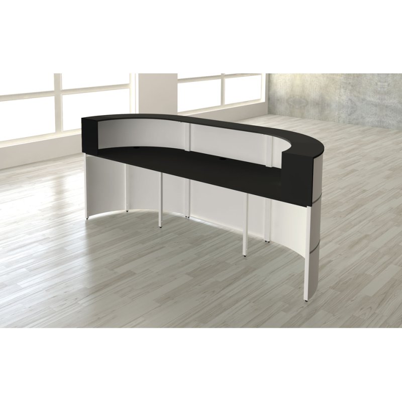 kerkmann comptoir d'accueil Cento 3A, blanc/anthracite, 2600×800×1100 mm