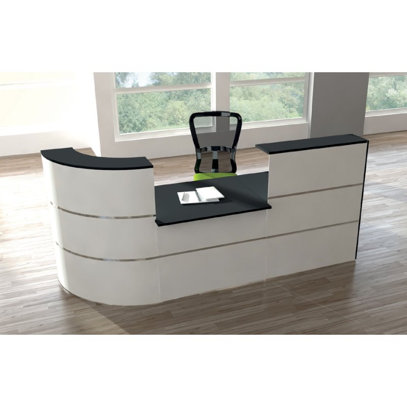kerkmann balie Cento 5, wit/antraciet, 2800×950×1100 mm