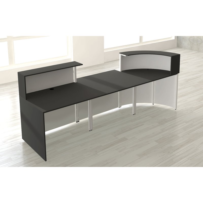 kerkmann comptoir Cento 5, blanc/anthracite, 2800×950×1100 mm