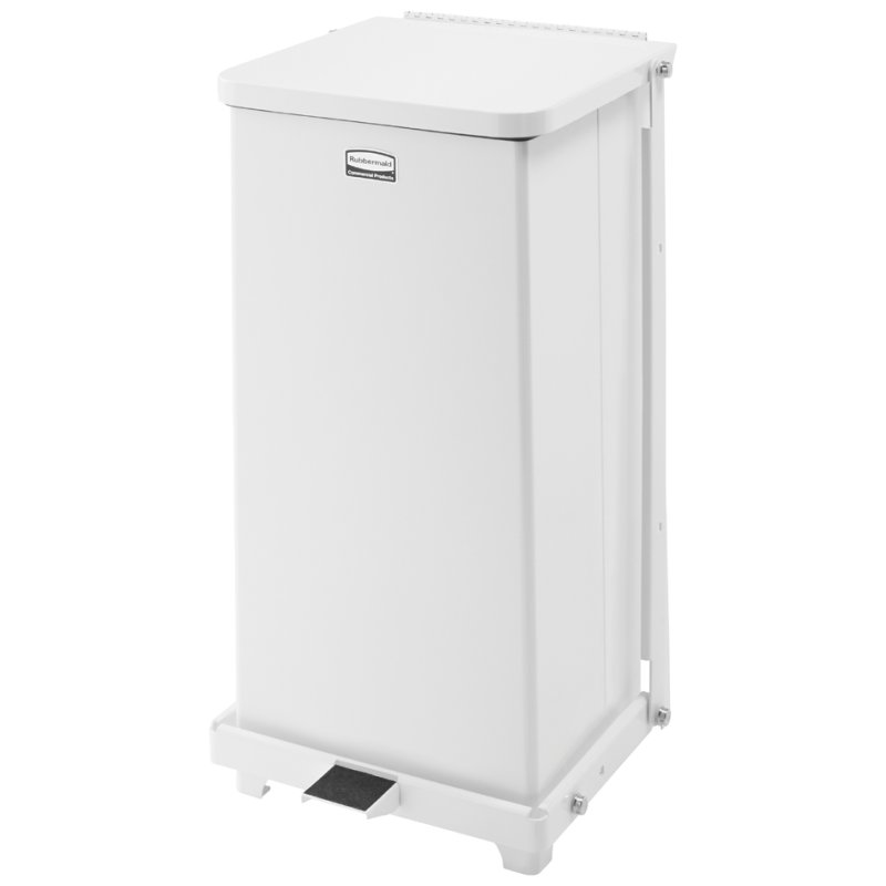 Rubbermaid Steel-Defender pedal bin, white, 24 litres, stainless steel