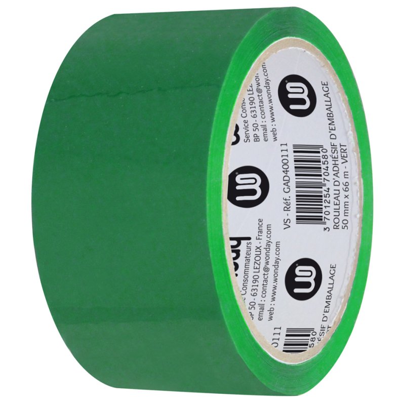 Wonday ruban d'emballage PP, bleu, 50 mm × 66 m