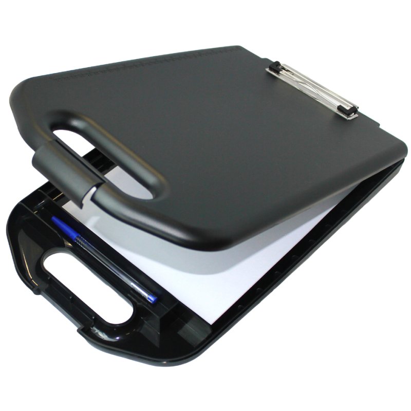 Wonday clipboard with storage compartment, A4, black, 3 mm clip capacity