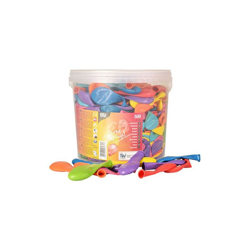 PAPSTAR balloons, assorted colours, latex, 100 pieces