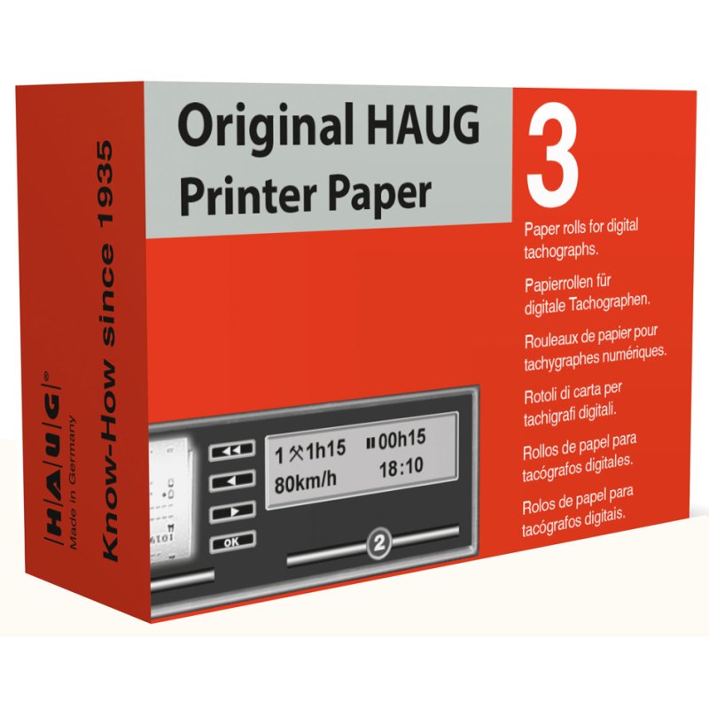 RNK Verlag rouleaux de papier thermique tachygraphes numériques, 57 mm × 8 m, 3 pièces