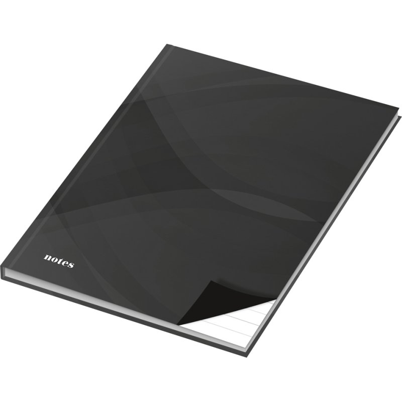 RNK carnet notes carbon black A4, blanc, couverture rigide, 96 feuilles