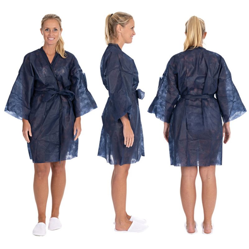 HYGOSTAR kimono jetable, non-tissé PP, taille unique, bleu