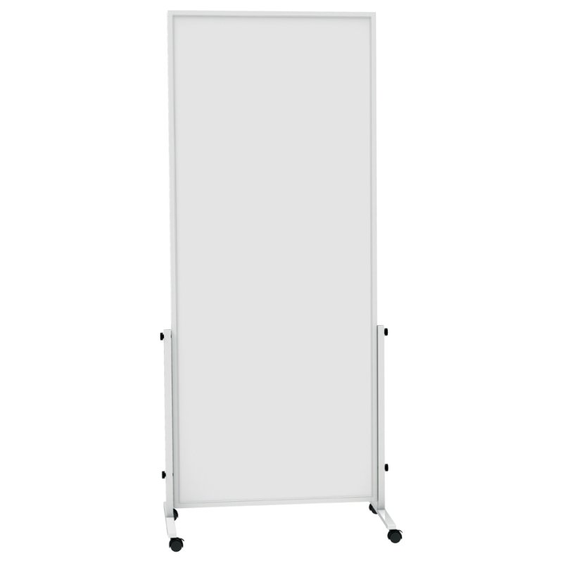 MAUL tableau blanc mobile, gris/blanc, surface magnétique, 75×180 cm, 4 roulettes
