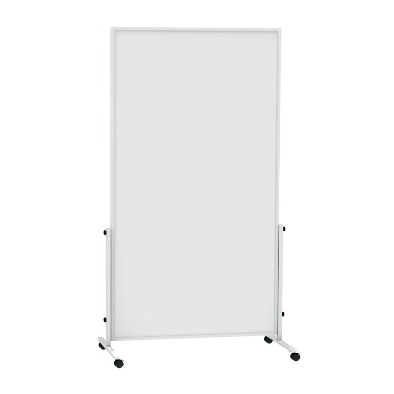 MAUL tableau blanc mobile, gris/blanc, surface magnétique, 75×180 cm, 4 roulettes