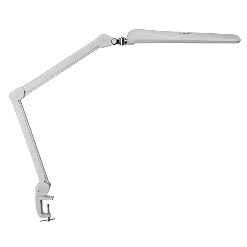 MAUL LED desk lamp MAULcraft, white, clamp base, dimmable, 14W