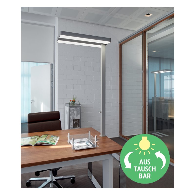 MAUL Lampe de bureau LED MAULjuvis sensor, argent, avec pince