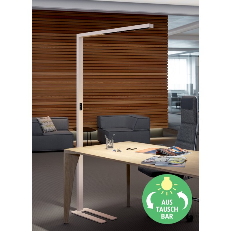 MAUL Lampadaire LED MAULsirius, avec capteur, gradable, blanc, 81W