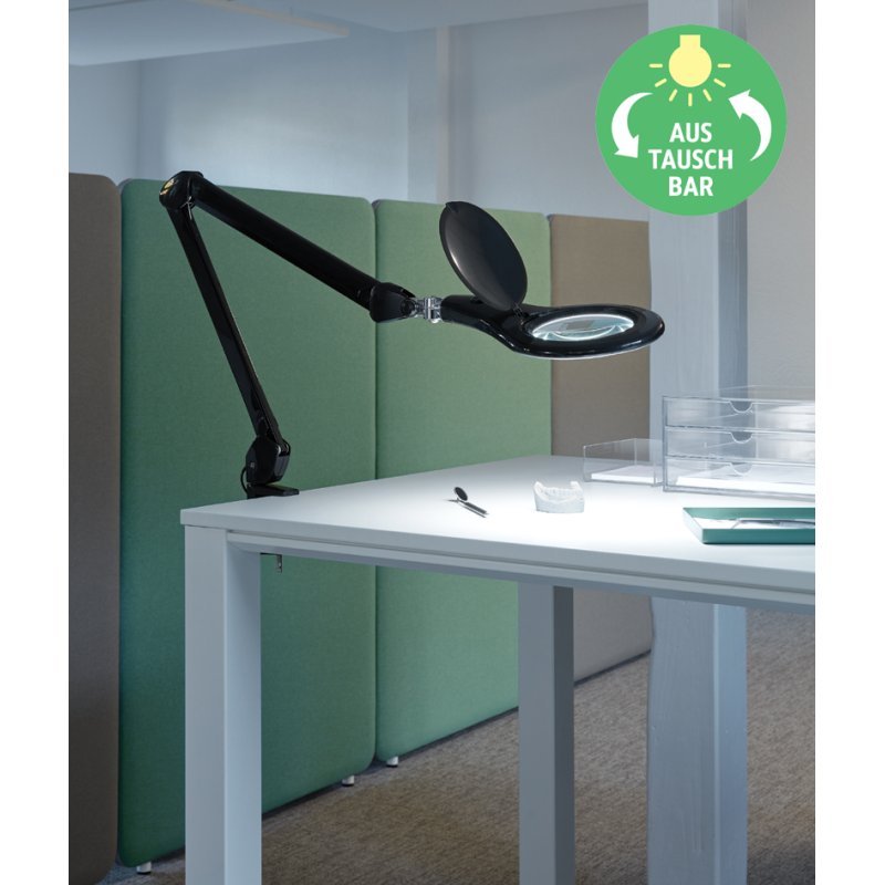 MAUL Lampe loupe LED avec pince, 3 dioptries, blanc