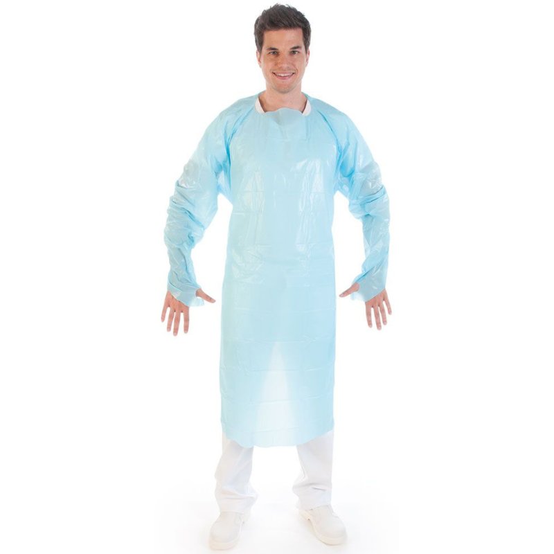 HYGOSTAR onderzoekjas met duimgat, blauw, XL, 25 stuks