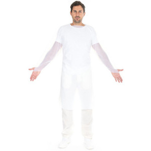 Blauwe onderzoekjas met duimgat, XL