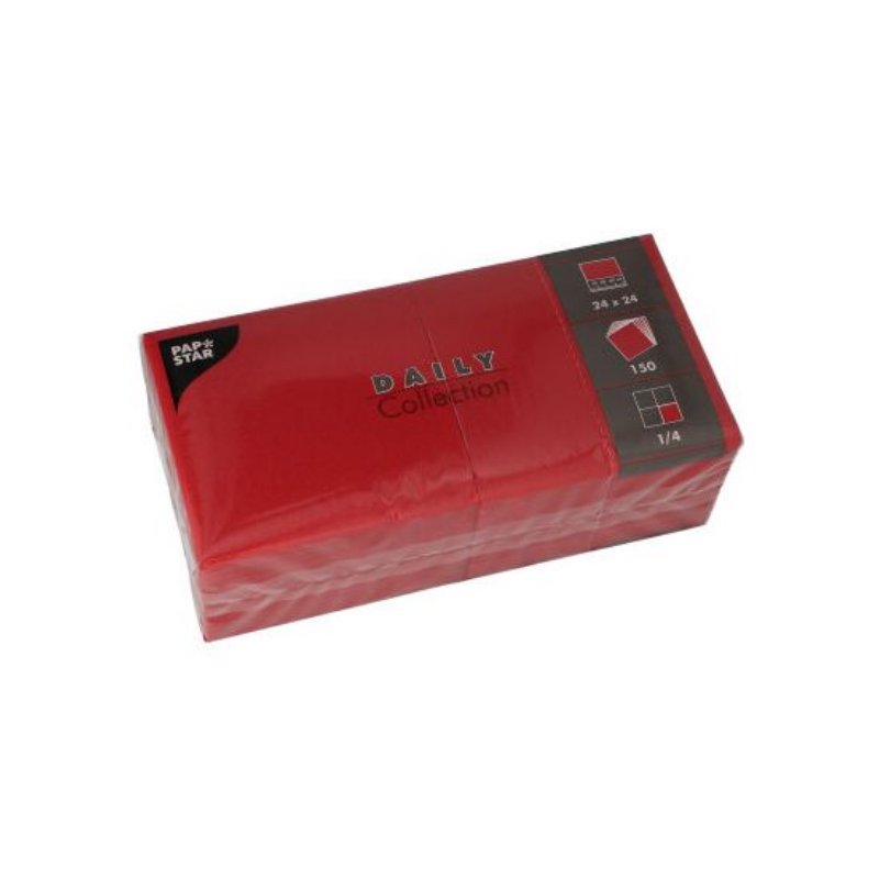 PAPSTAR serviettes cocktail, 240×240 mm, rouge, 3 plis