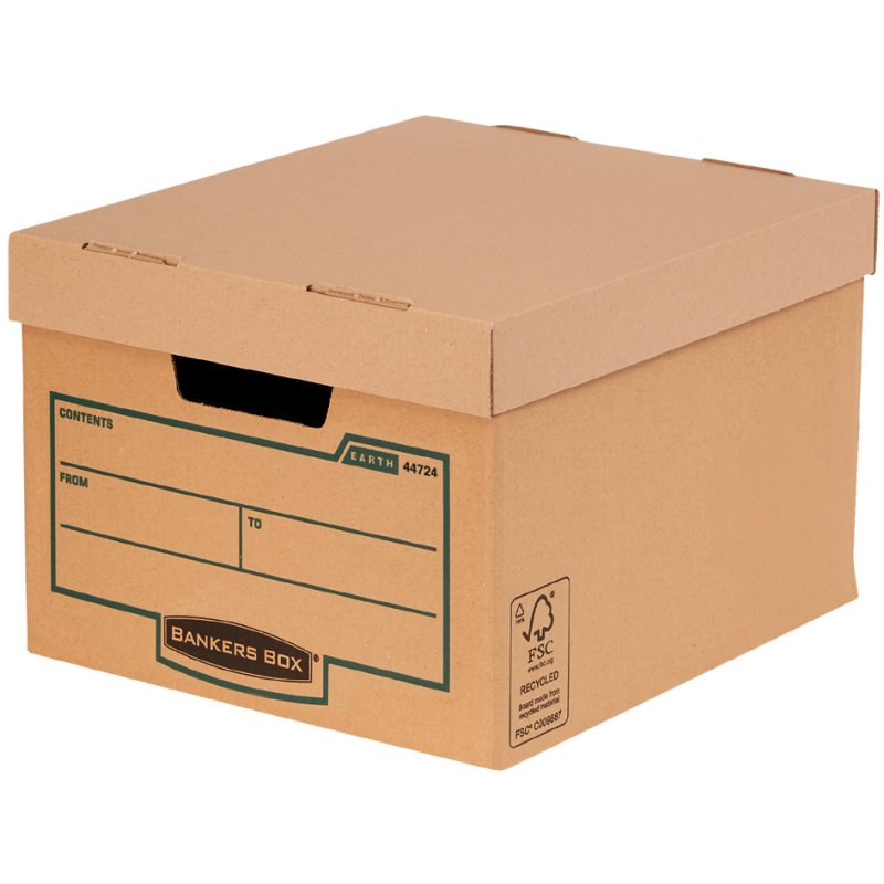 Fellowes BANKERS BOX EARTH boîte d'archivage Budget, marron, 100% carton recyclé, 10 pièces