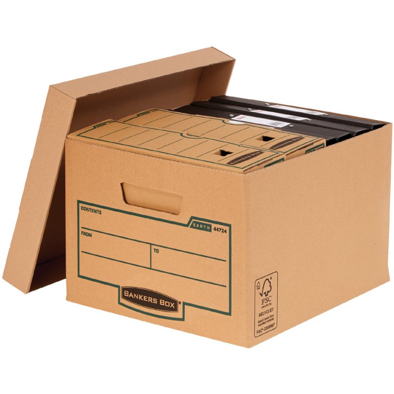 Fellowes BANKERS BOX EARTH boîte d'archivage Budget, marron, 100% carton recyclé, 10 pièces