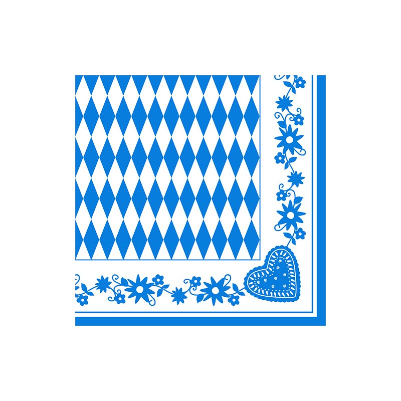 PAPSTAR serviettes Bavarois Bleu, 40×40 cm, 3 plis, 50 pièces