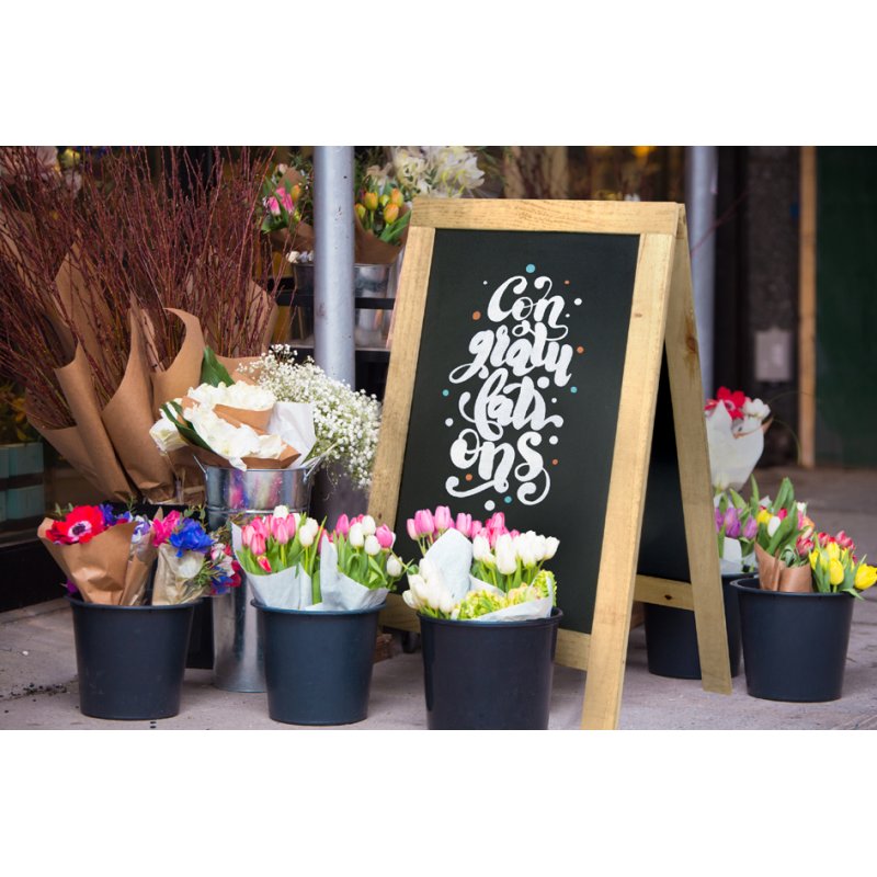 Securit tableau de trottoir Nature, surface tableau noir, 545×440×850 mm