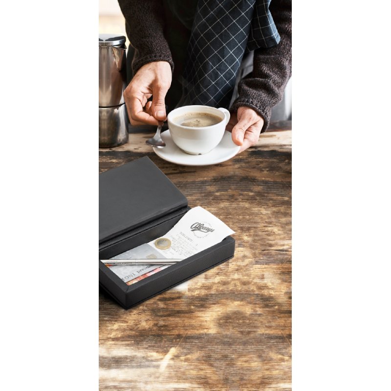 Securit boîte à dossiers de comptabilité Trendy, noir, aspect cuir, 110×40×183 mm