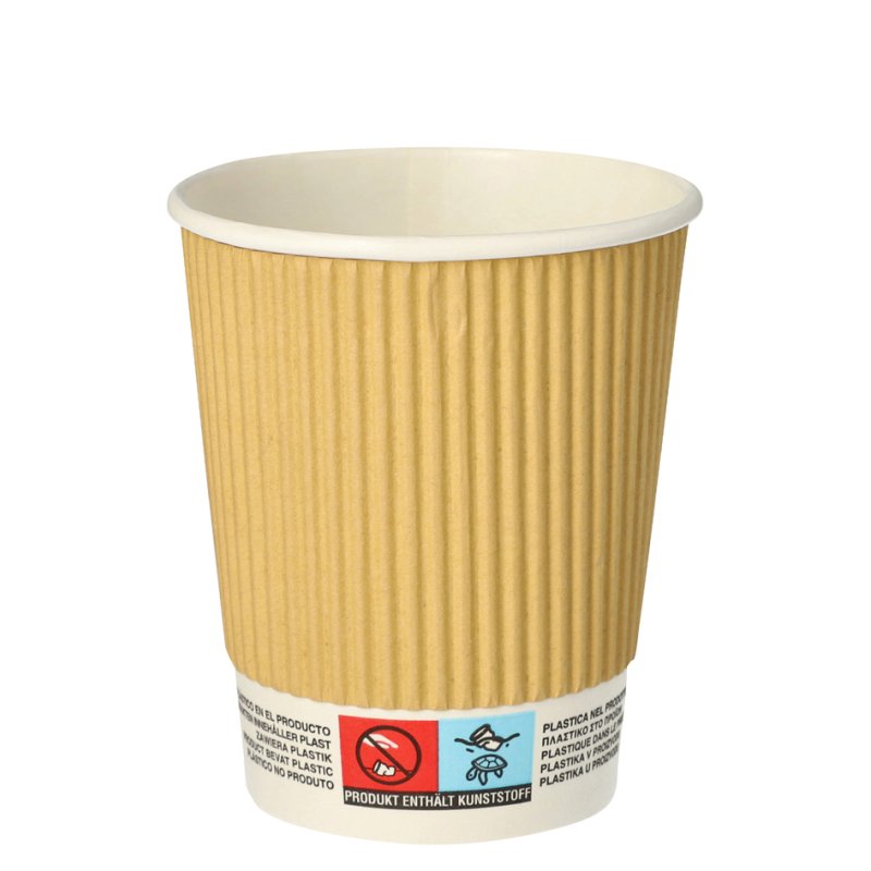 PAPSTAR gobelets ondulés, 0,3 L, beige, 10 pièces