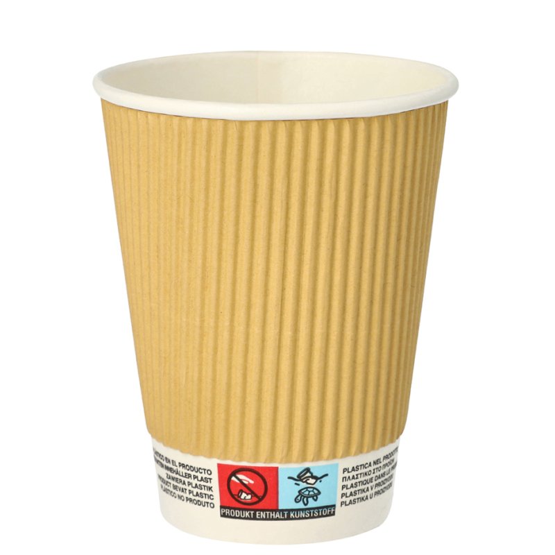 PAPSTAR gobelets ondulés, 0,3 L, beige, 10 pièces