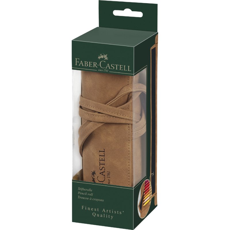 Faber-Castell pennenrol Art & Graphic, lichtbruin, leeg, PU kunstleder, 45 pennen