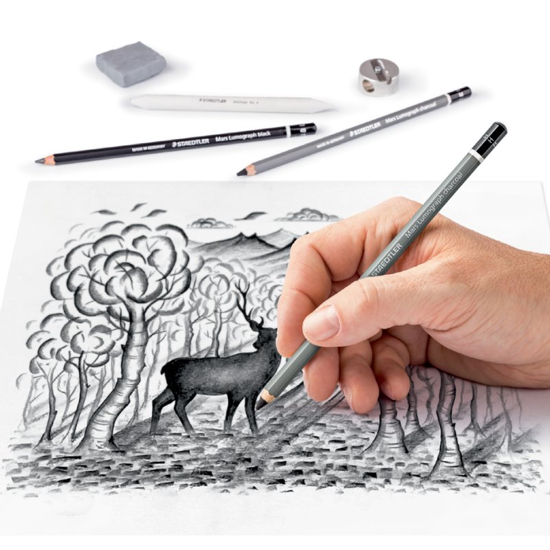 STAEDTLER set de dessin fusain Design Journey, 12 pièces