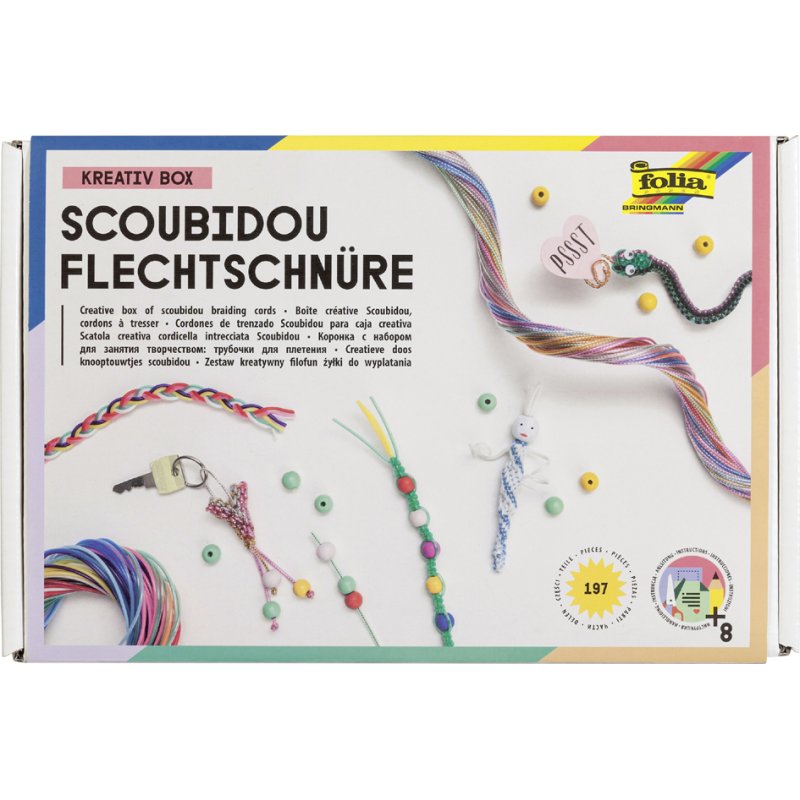 folia vlechtsetje Scoubidou, 197 onderdelen, 150 vlechtkoorden