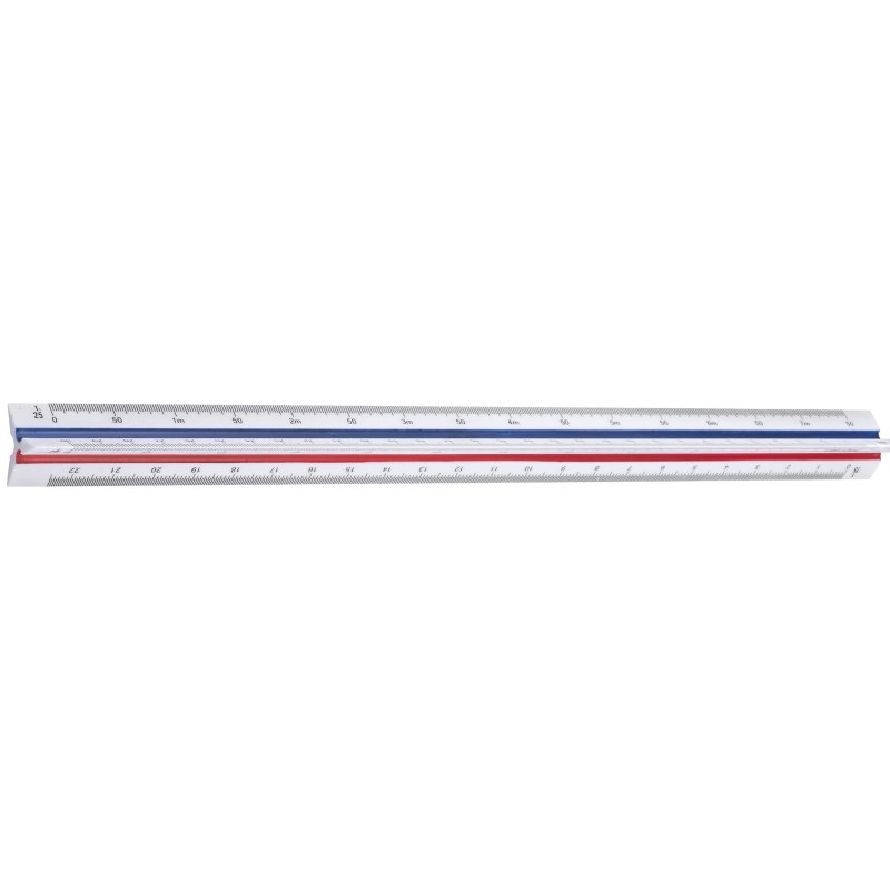 Wonday règle triangulaire graduée ingénieur, plastique, blanc, 30 cm