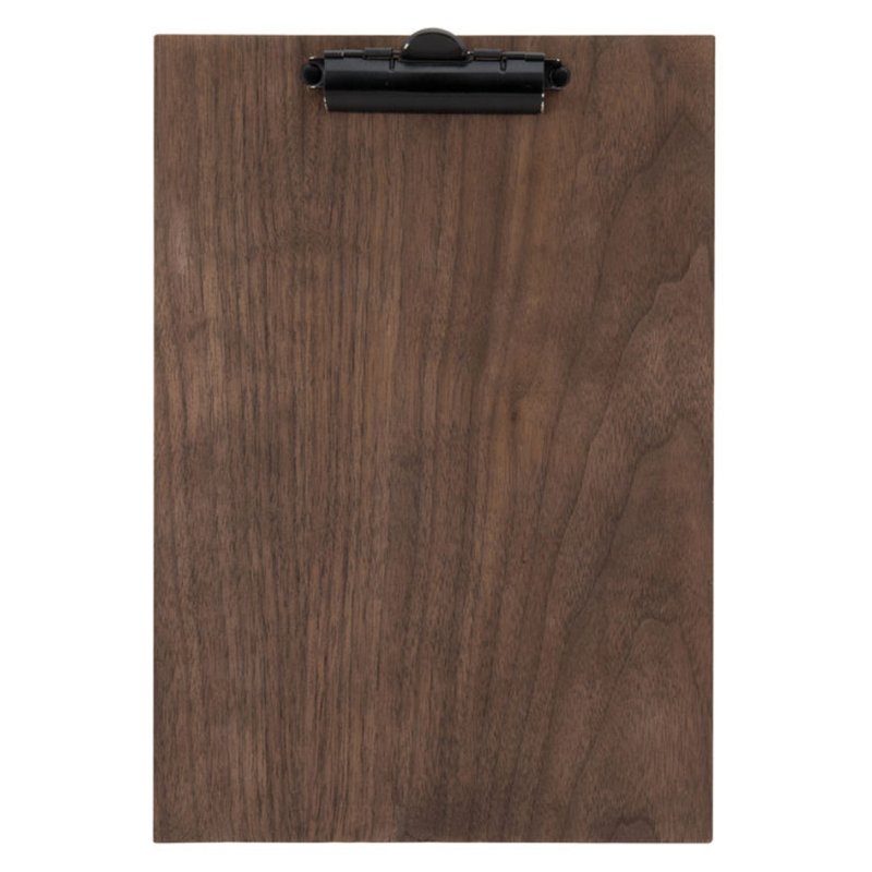 Securit menu card clipboard WALNUT, A4, walnut wood, black clip