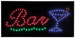 Securit LED reclamebord BAR, 4 kleuren, 480×240 mm, zwart