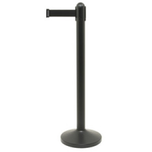 Securit informatiekader voor afzetpaal retractable, zwart, dubbelzijdig, 240×68×470 mm